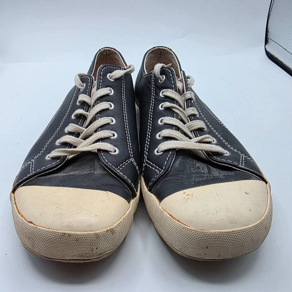 Converse All Star Deluxe Limited Edition Womens 7.5 Black Leather Flat Sneakers